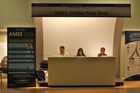 Online and social media helpdesk at the medical conference AMEE 2014 (#AMEE2014) in MiCo, Milan, Italy